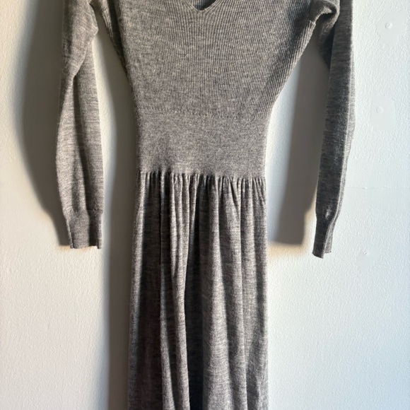 Rebecca Taylor Sz S Grey Wool Alpaca Lace Ballerinacore Feminine Fall Dress - Picture 6 of 15
